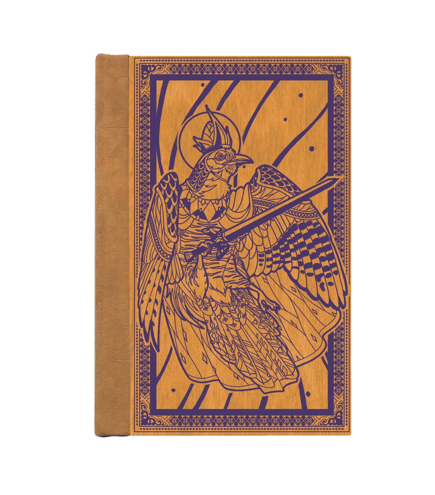 The King Cuckoo Magnetic Wooden Journal, Honey & Purple