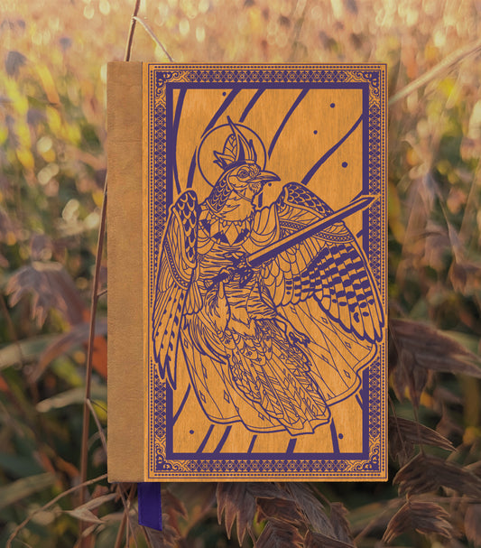 The King Cuckoo Magnetic Wooden Journal, Honey & Purple
