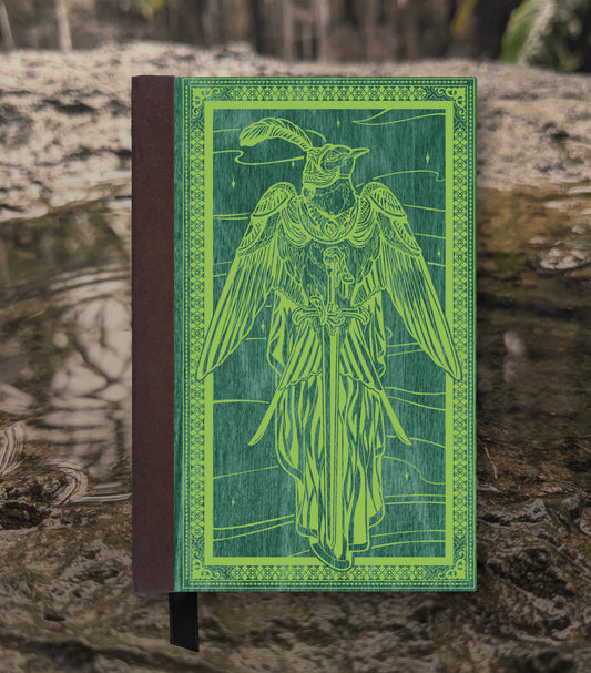Swallow King's Knight Magnetic Wooden Journal, Green & Lime