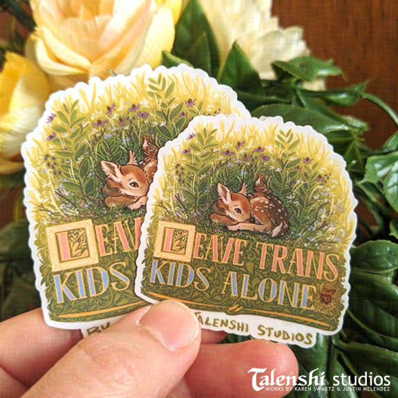 2" - 2.75" Leave Trans Kids Alone, Waterproof Vinyl Sticker