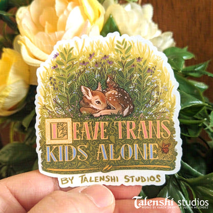 2" - 2.75" Leave Trans Kids Alone, Waterproof Vinyl Sticker