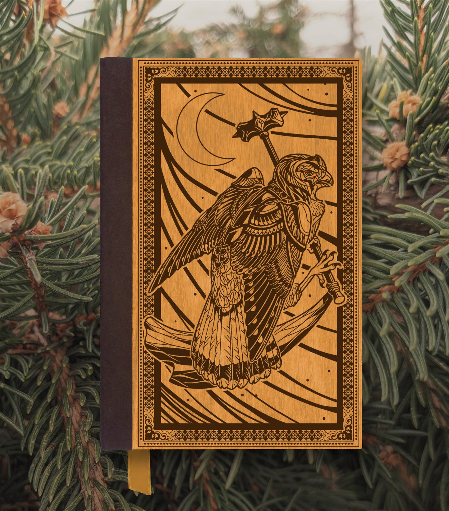 Kestrel Mercenary Magnetic Wooden Journal, Honey & Brown