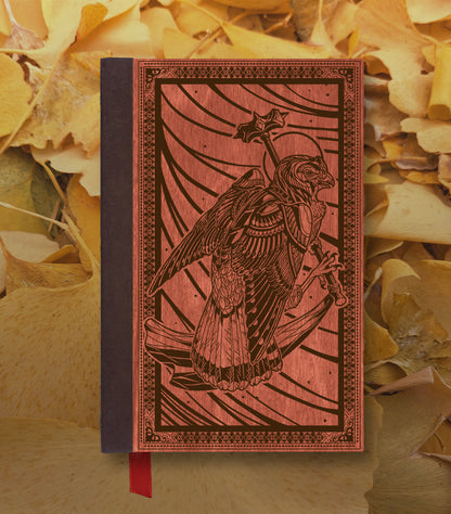 Kestrel Mercenary Magnetic Wooden Journal, Red & Brown