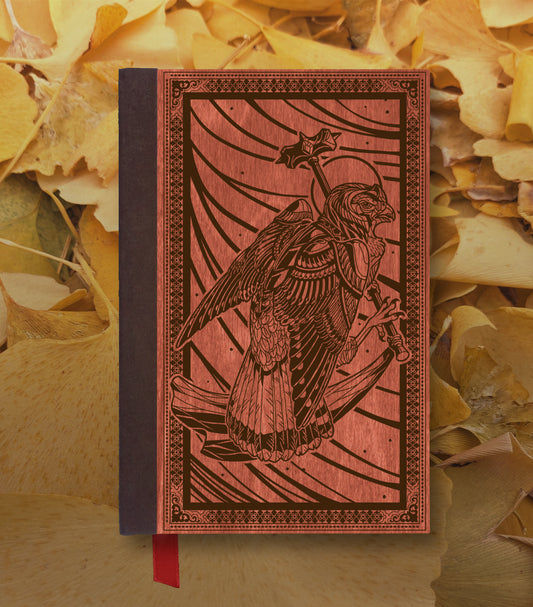 Kestrel Mercenary Magnetic Wooden Journal, Red & Brown
