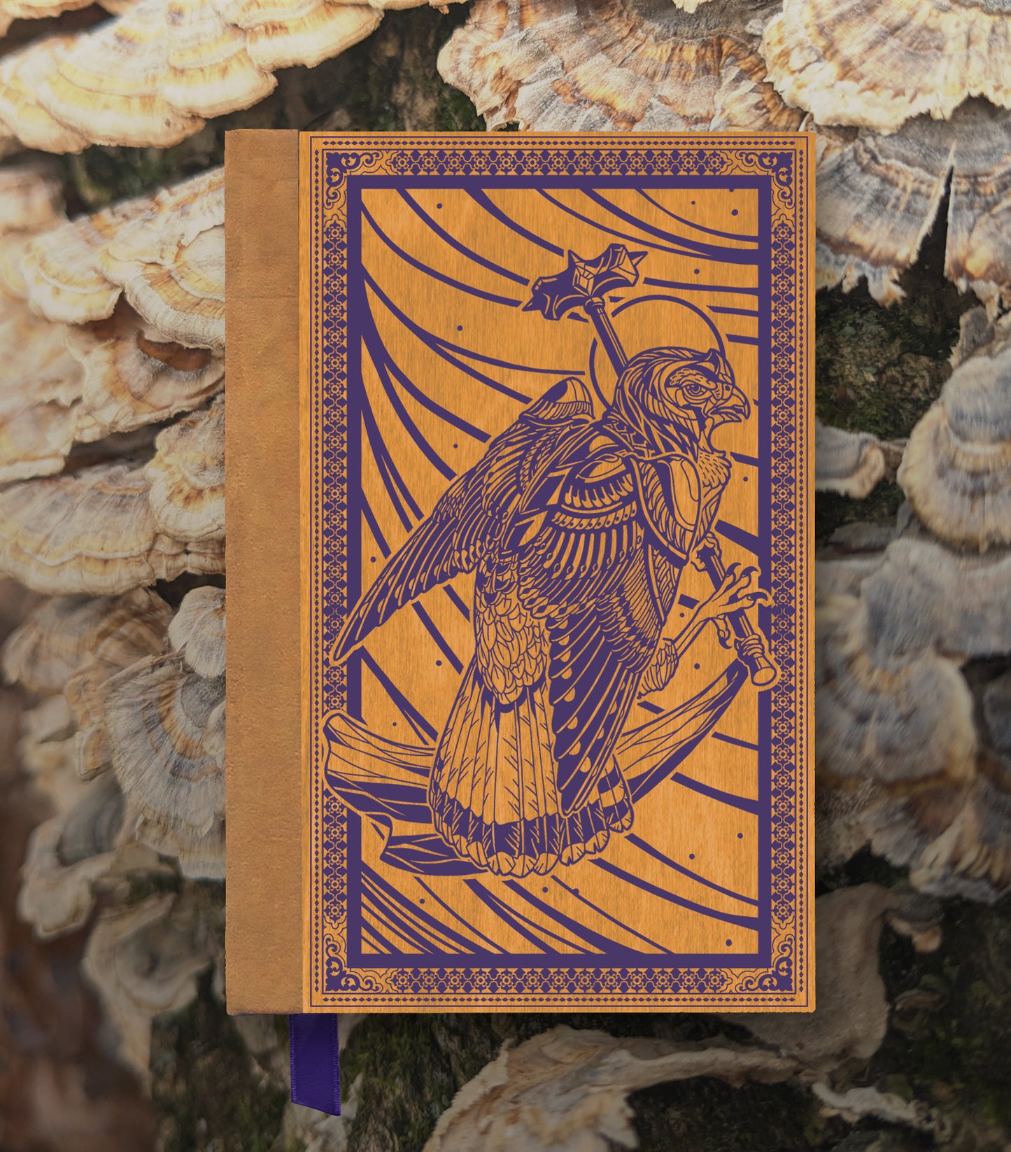 Kestrel Mercenary Magnetic Wooden Journal, Honey & Purple