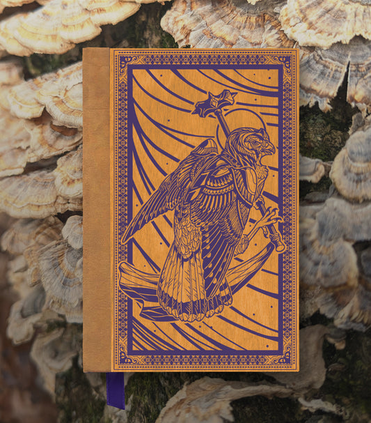 Kestrel Mercenary Magnetic Wooden Journal, Honey & Purple