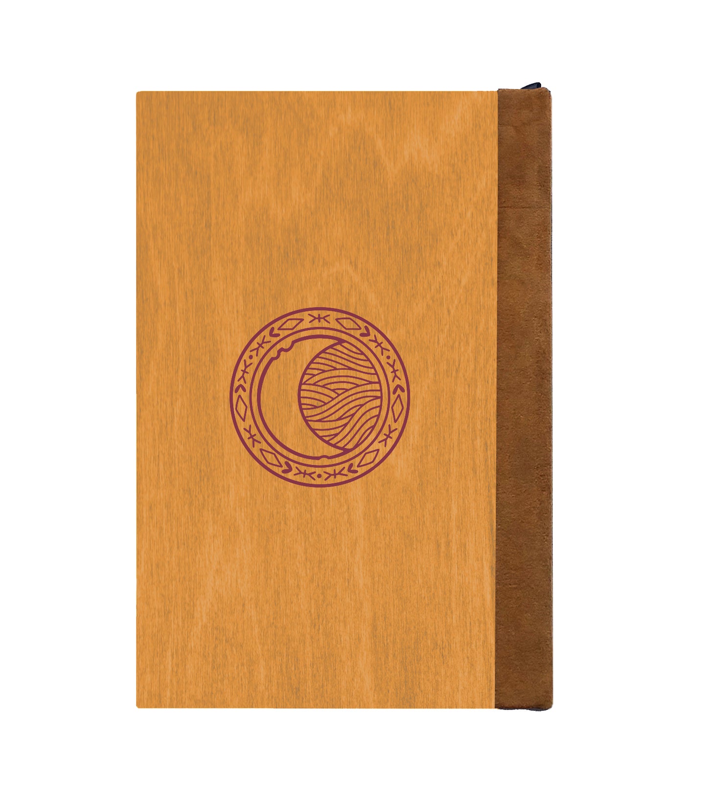 Luna Moth Magnetic Wooden Journal, Honey & Berry