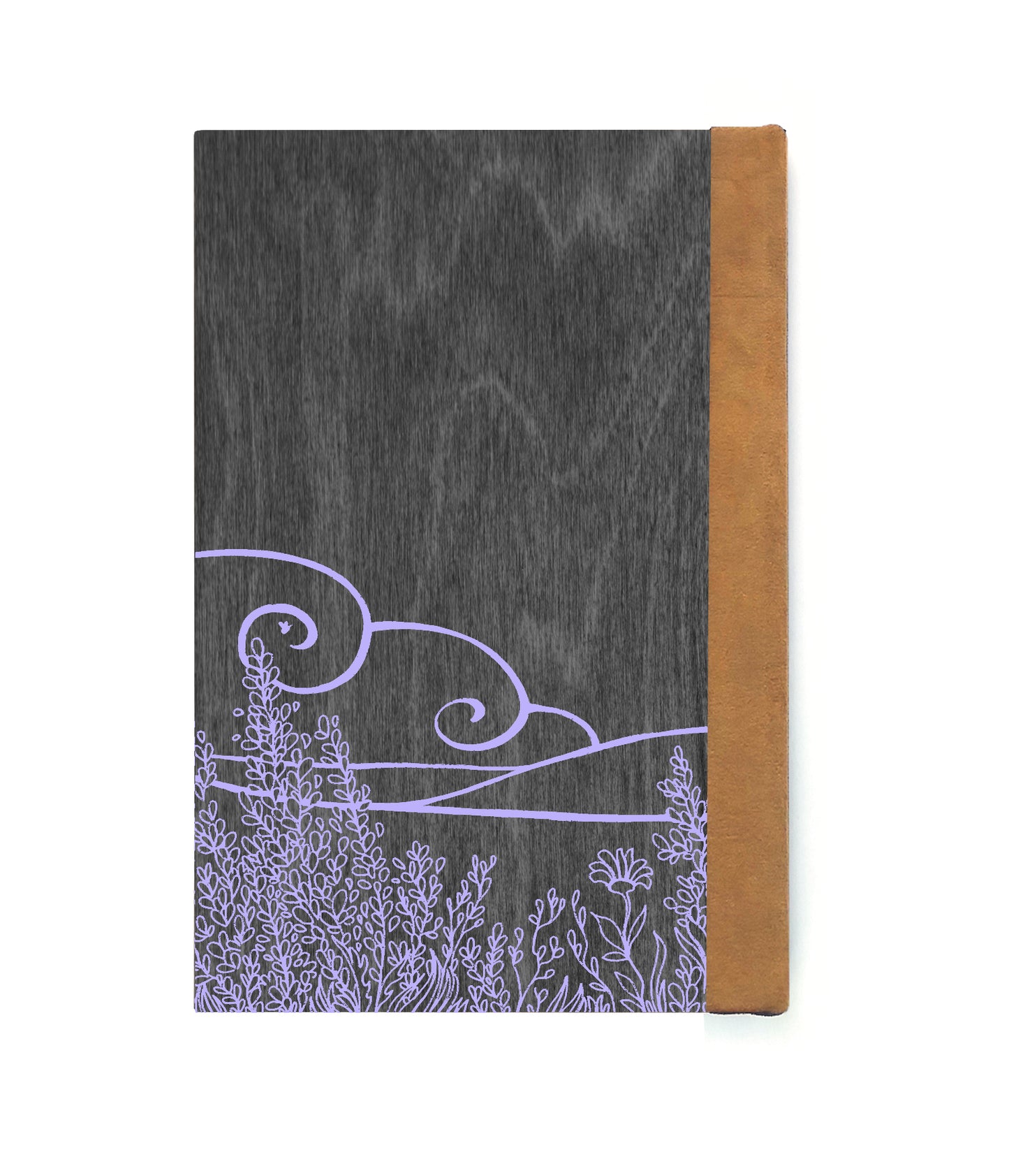Bee Rider Magnetic Wooden Journal, Black & Lavender