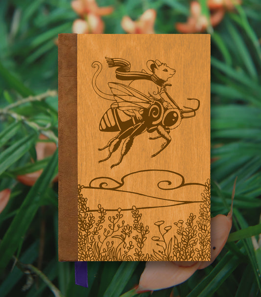 Bee Rider Magnetic Wooden Journal, Honey & Tan