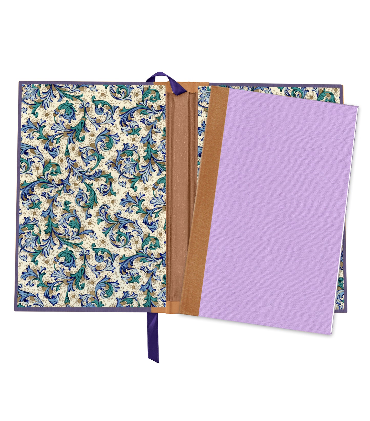 Enchanted Key Magnetic Wooden Journal, purple & gray