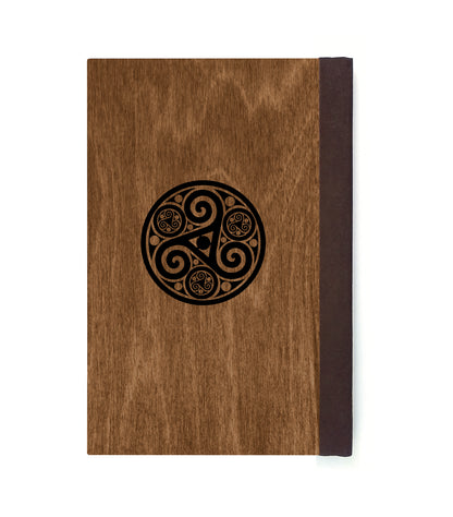 Ravens Magnetic Wooden Journal, Brown & Black