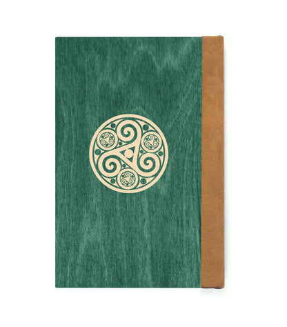Ravens Magnetic Wooden Journal, Green & Cream