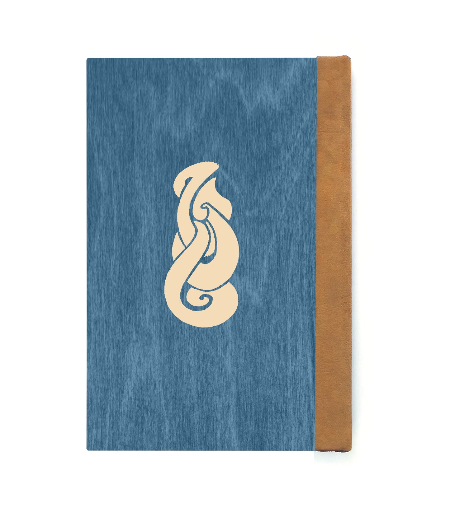 Spiraling Sharks Magnetic Wooden Journal, Blue & Cream