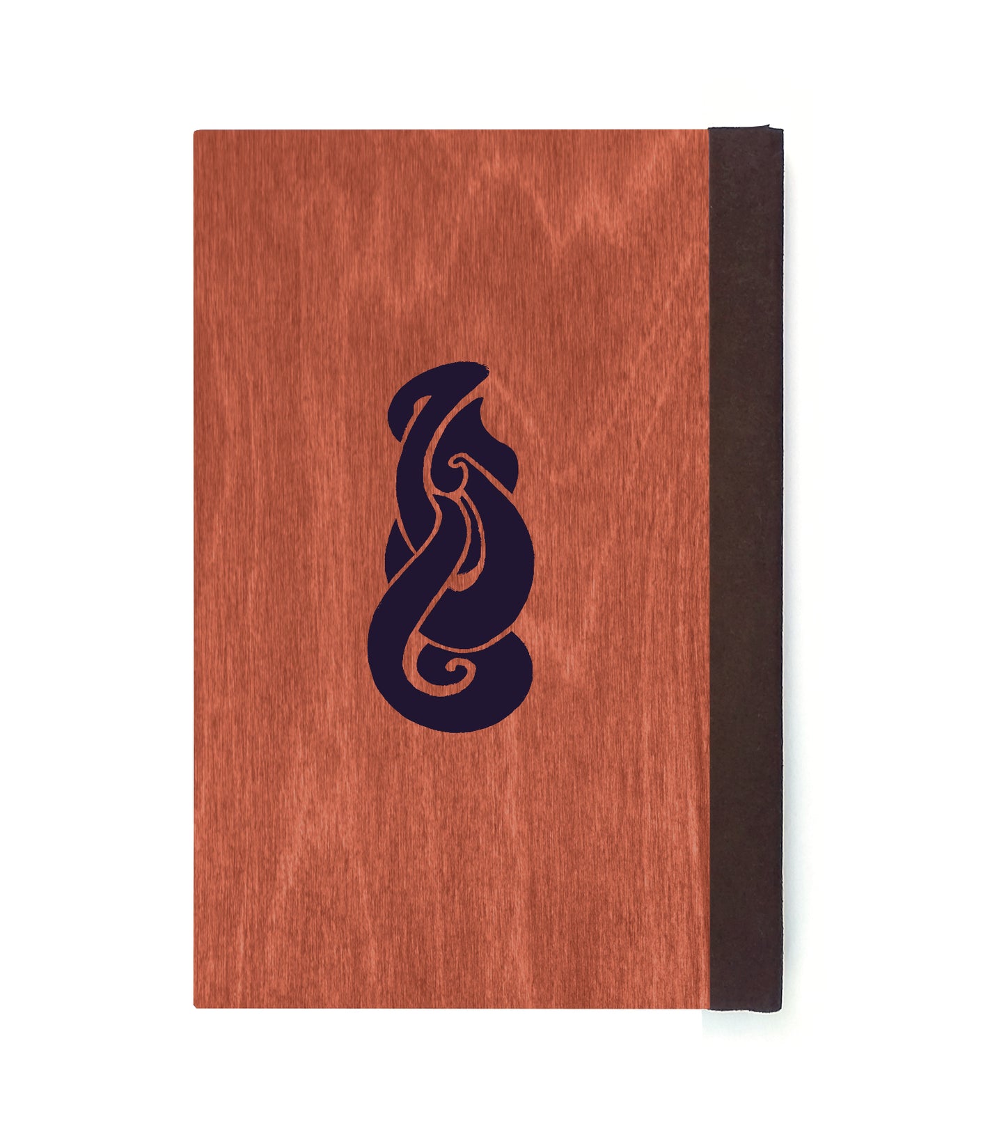 Spiraling Sharks Magnetic Wooden Journal, Red & Dark Purple