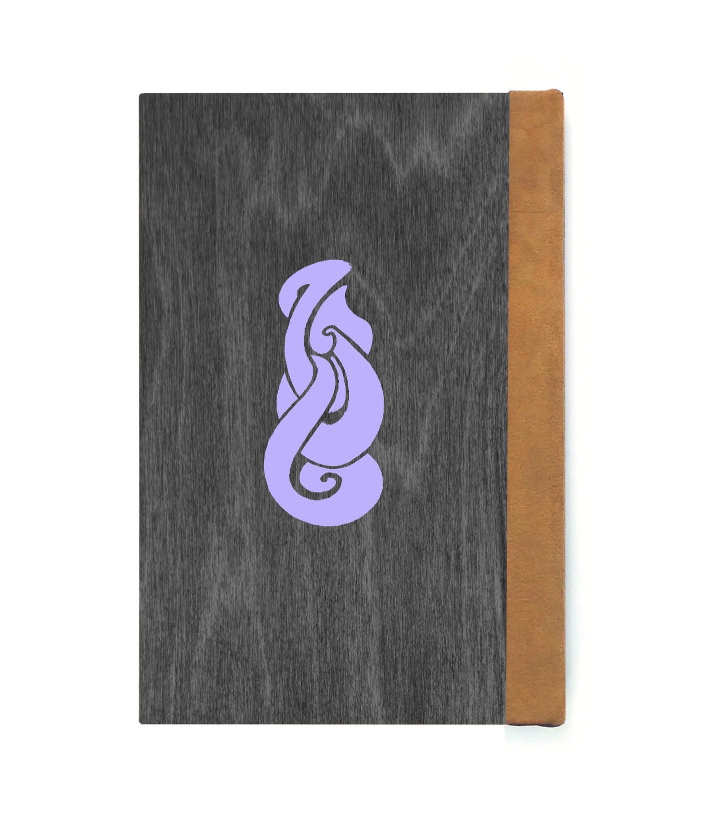 Spiraling Sharks Magnetic Wooden Journal, Black & Lavender