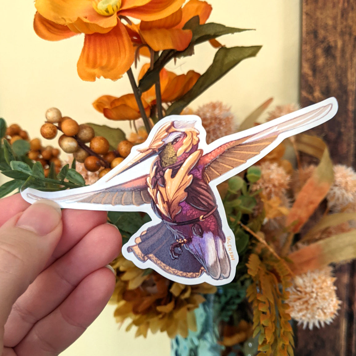 5" Snowcap Hummingbird Waterproof Vinyl Sticker by Talenshi
