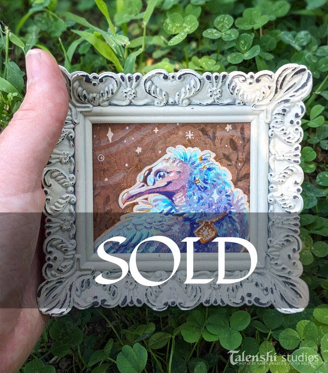 Starry Black Vulture - Original Framed Artwork