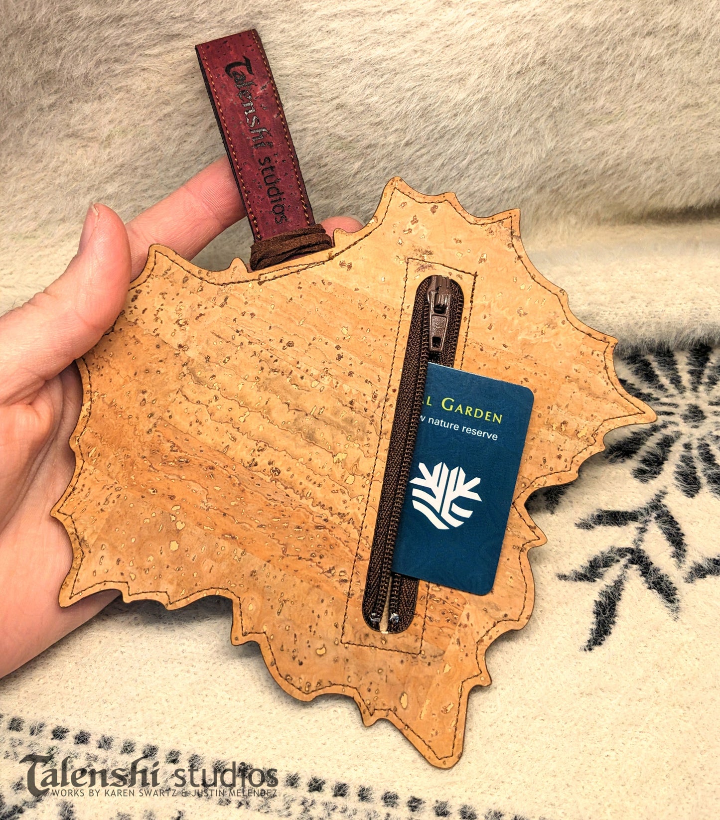 Cork Leather Zipper Pouch - Yellow Sycamore (2 sizes)