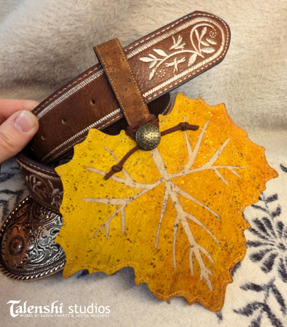 Cork Leather Zipper Pouch - Yellow Sycamore (2 sizes)