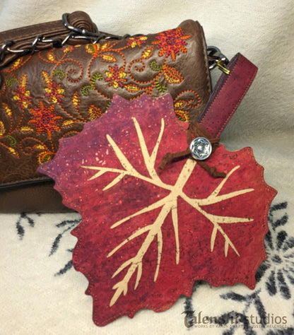 Cork Leather Zipper Pouch - Maroon Sycamore (2 sizes)
