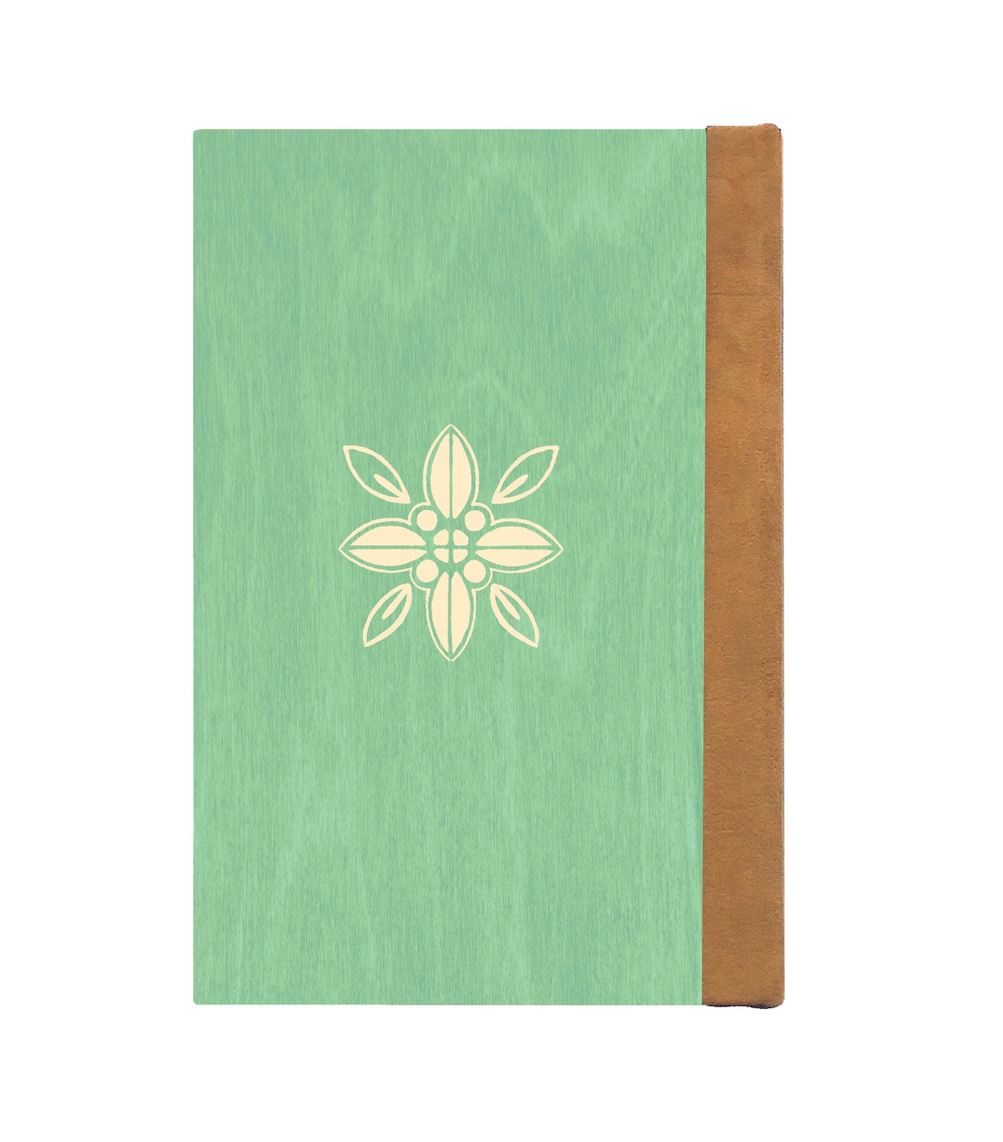 Violet Fields Magnetic Wooden Journal, Jade & Cream