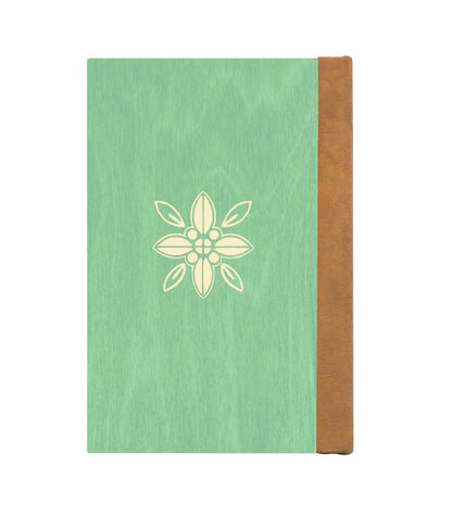 Violet Fields Magnetic Wooden Journal, Jade & Cream