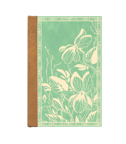 Violet Fields Magnetic Wooden Journal, Jade & Cream