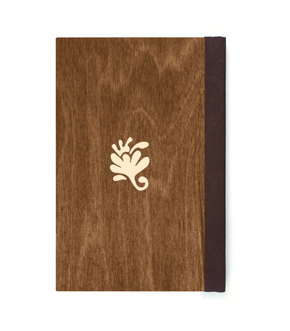 Water Dragon Magnetic Wooden Journal, Brown & Cream