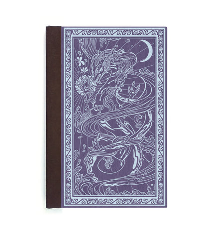 Water Dragon Magnetic Wooden Journal, Purple & Gray