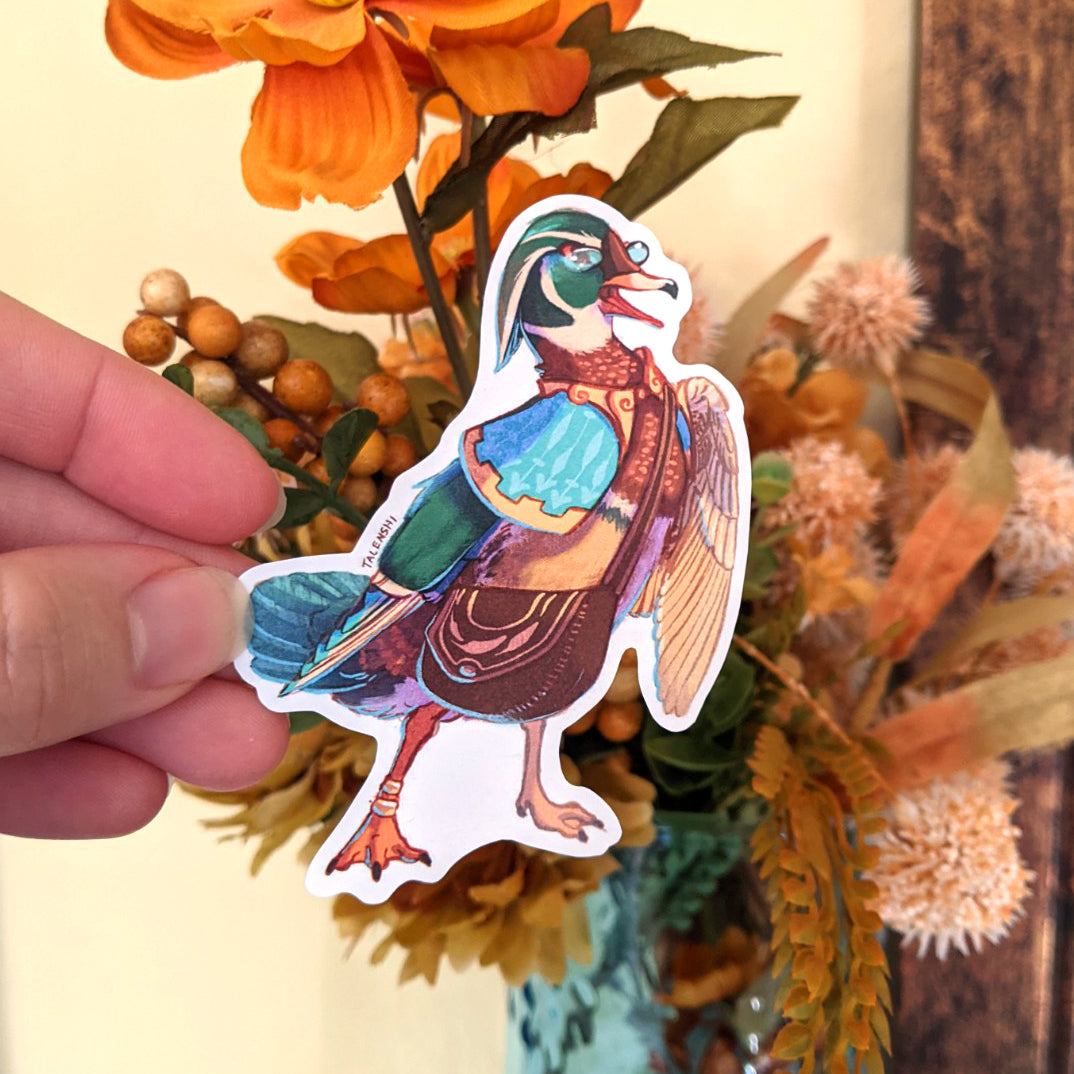 3.5" Wood Duck Waterproof Vinyl Sticker by Talenshi