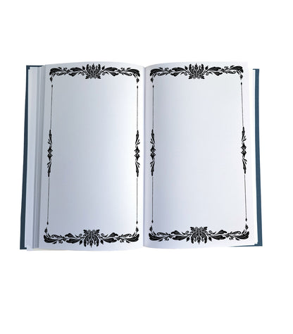 Blooming Lotus Magnetic Wooden Journal, Blue & Gray