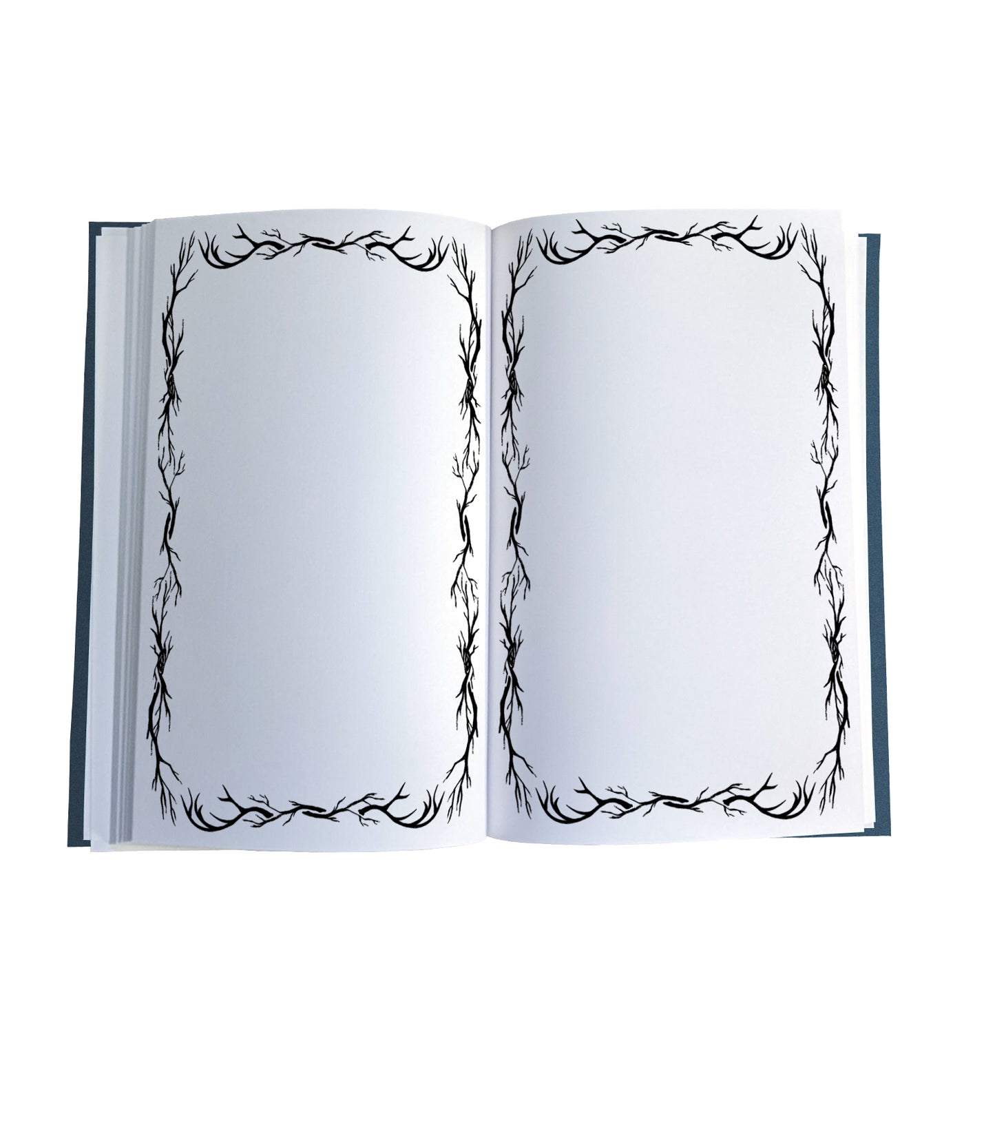 Blooming Lotus Magnetic Wooden Journal, Blue & Gray