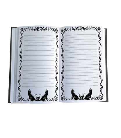 Howling Wolf Magnetic Wooden Journal, Black & Cream