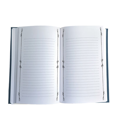 Blooming Lotus Magnetic Wooden Journal, Blue & Gray