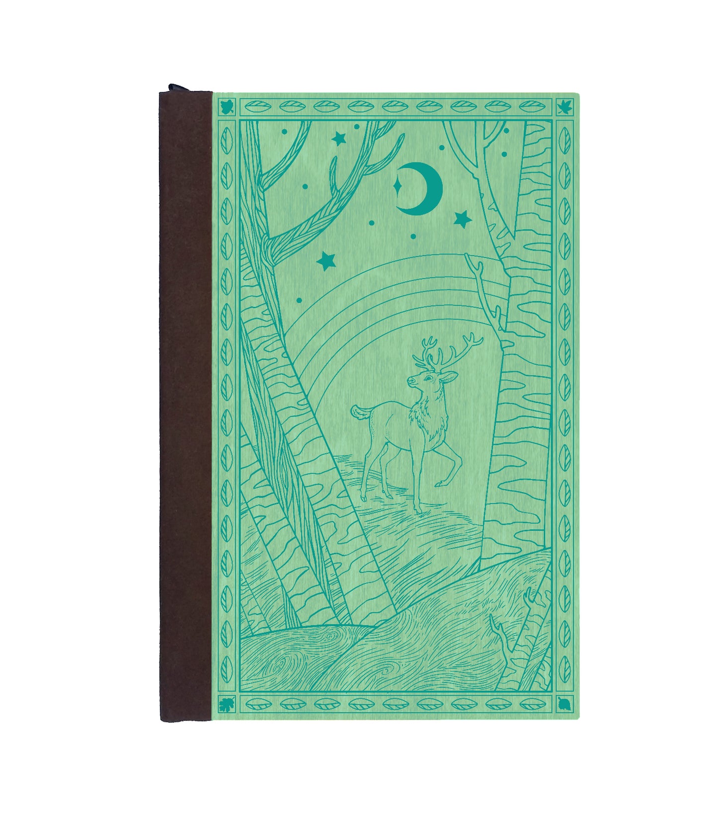 Forest Prince Magnetic Wooden Journal, Jade & Teal
