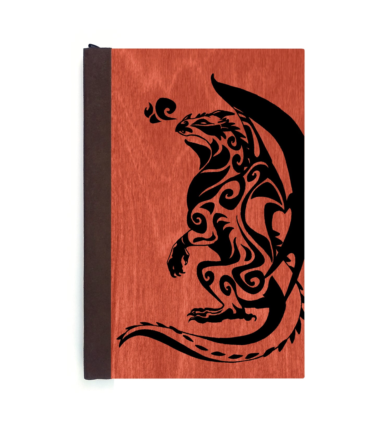 Gazing Dragon Magnetic Wooden Journal, Red & Black