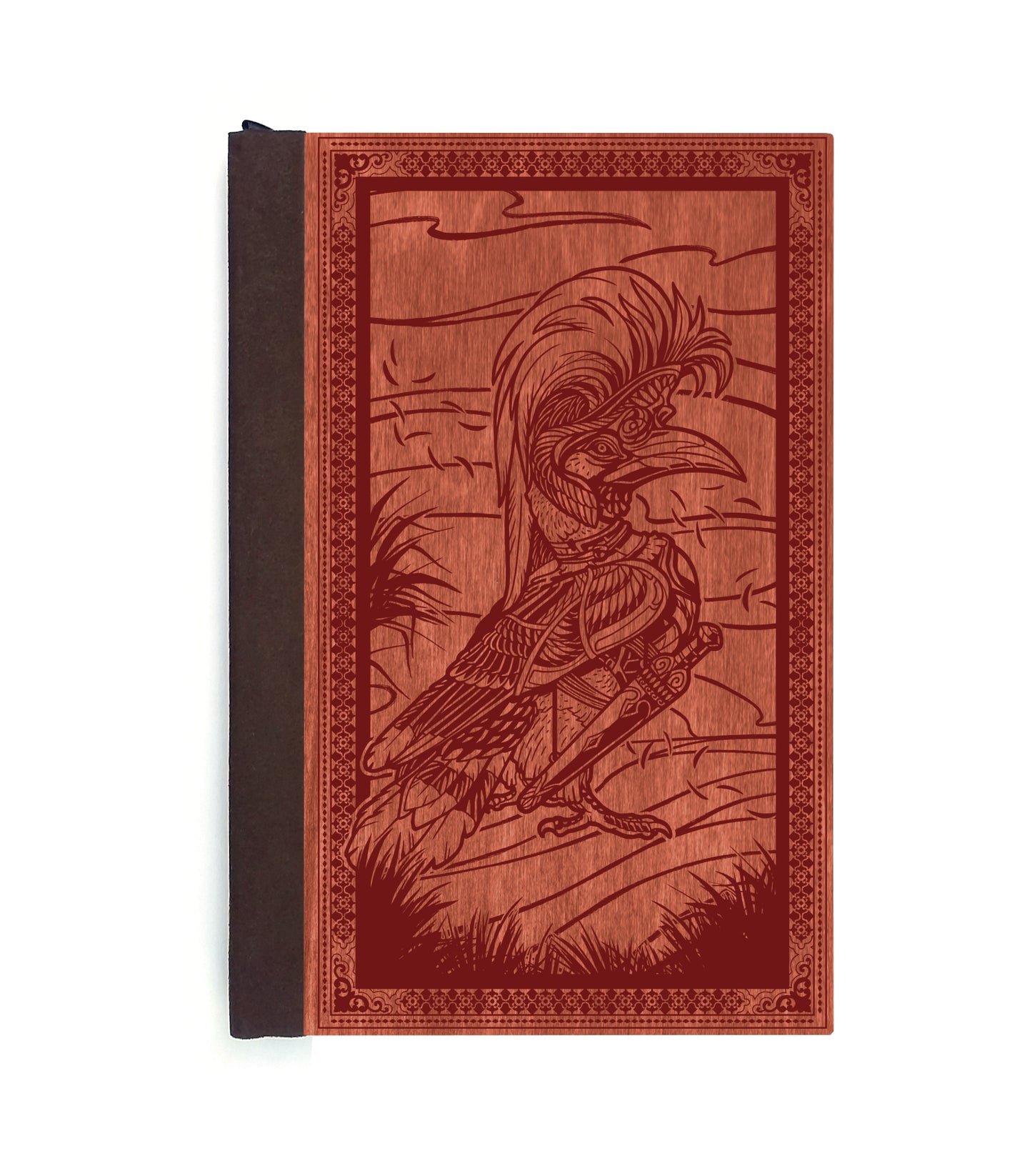 Hornbill General Magnetic Wooden Journal, Red & Dark Red