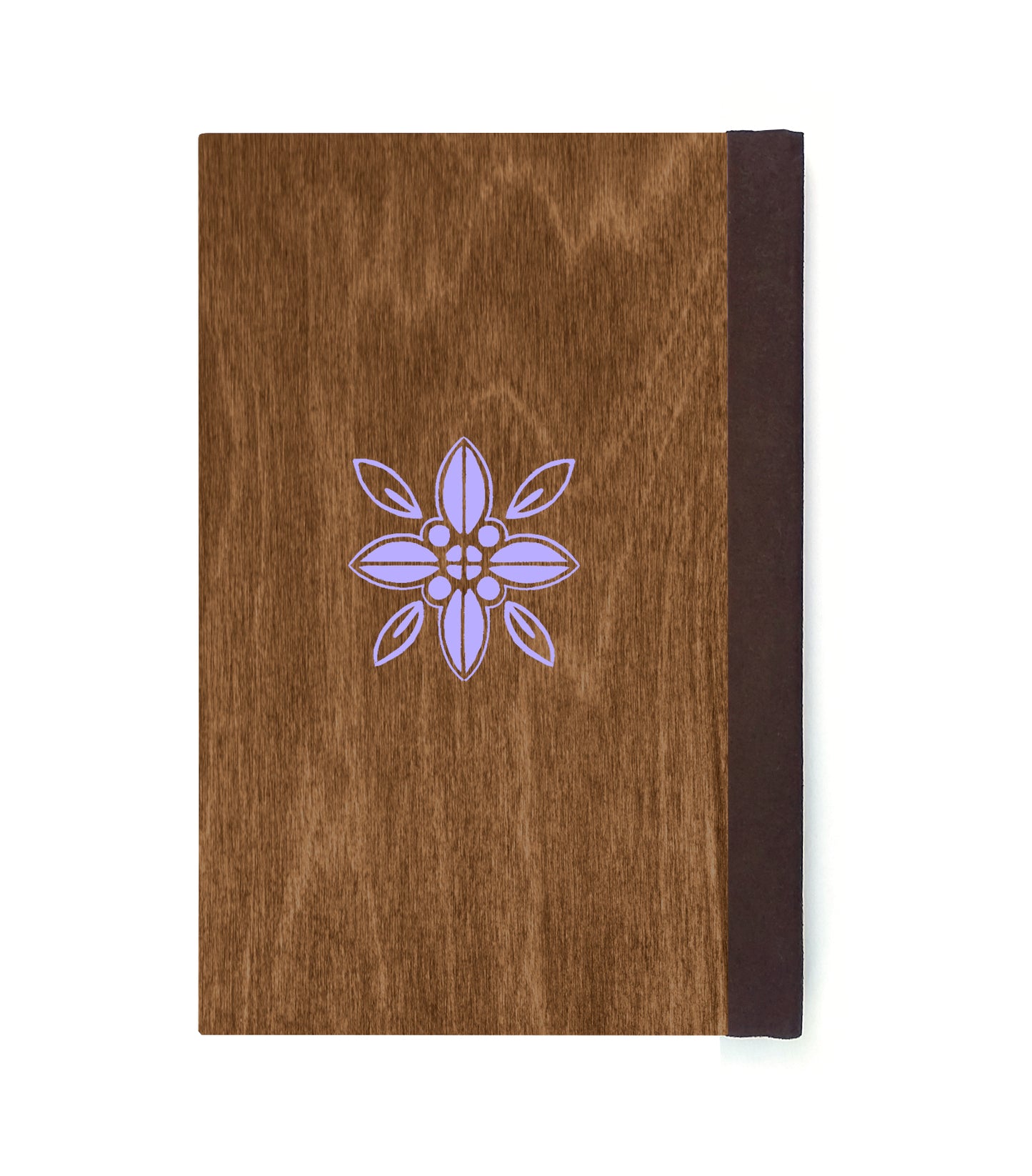 Jackalope & Wolf Magnetic Wooden Journal, Brown & Lavender