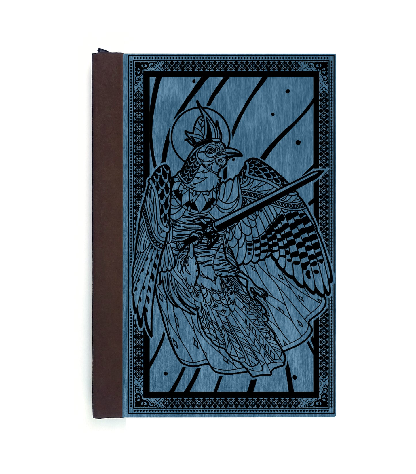 The King Cuckoo Magnetic Wooden Journal, Blue & Black