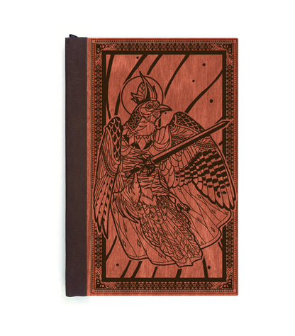 The King Cuckoo Magnetic Wooden Journal, Red & Brown