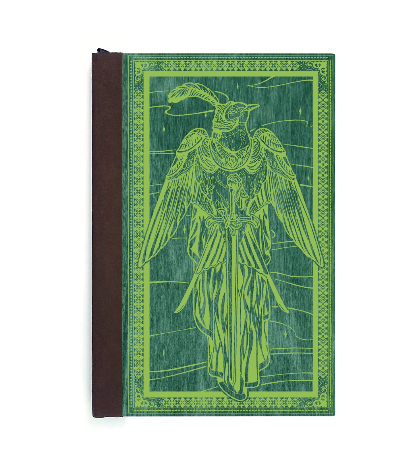 Swallow King's Knight Magnetic Wooden Journal, Green & Lime
