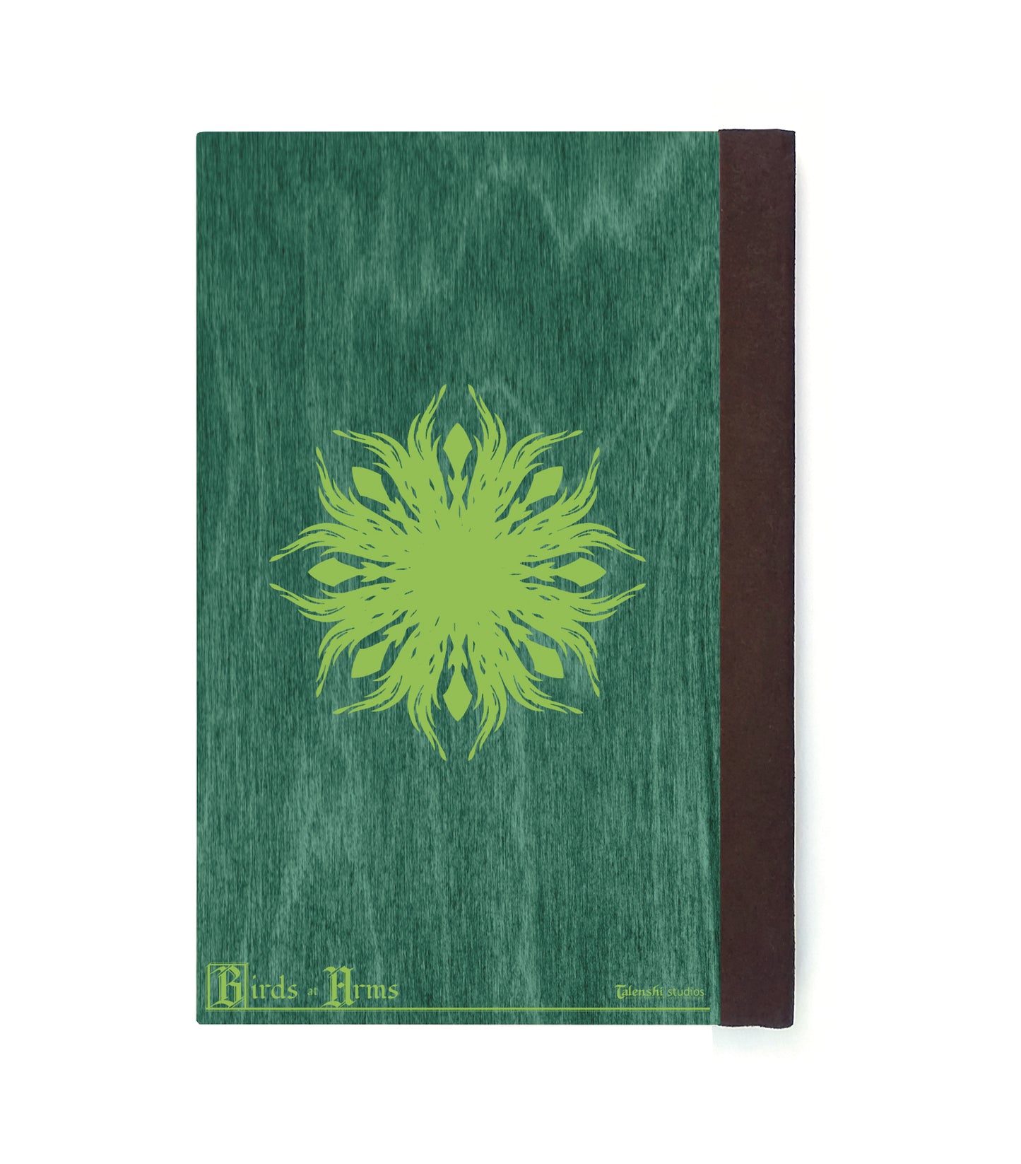 Mage Priest Magpie Magnetic Wooden Journal, Green & Lime