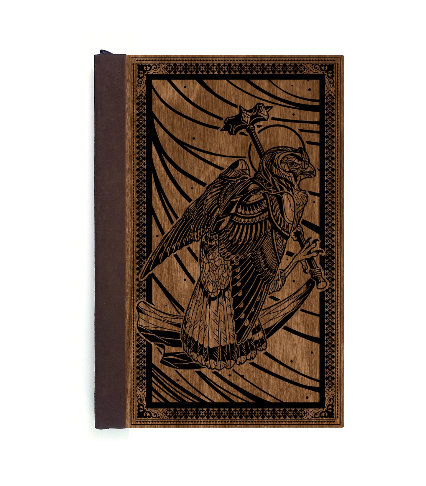 Kestrel Mercenary Magnetic Wooden Journal, Brown & Black