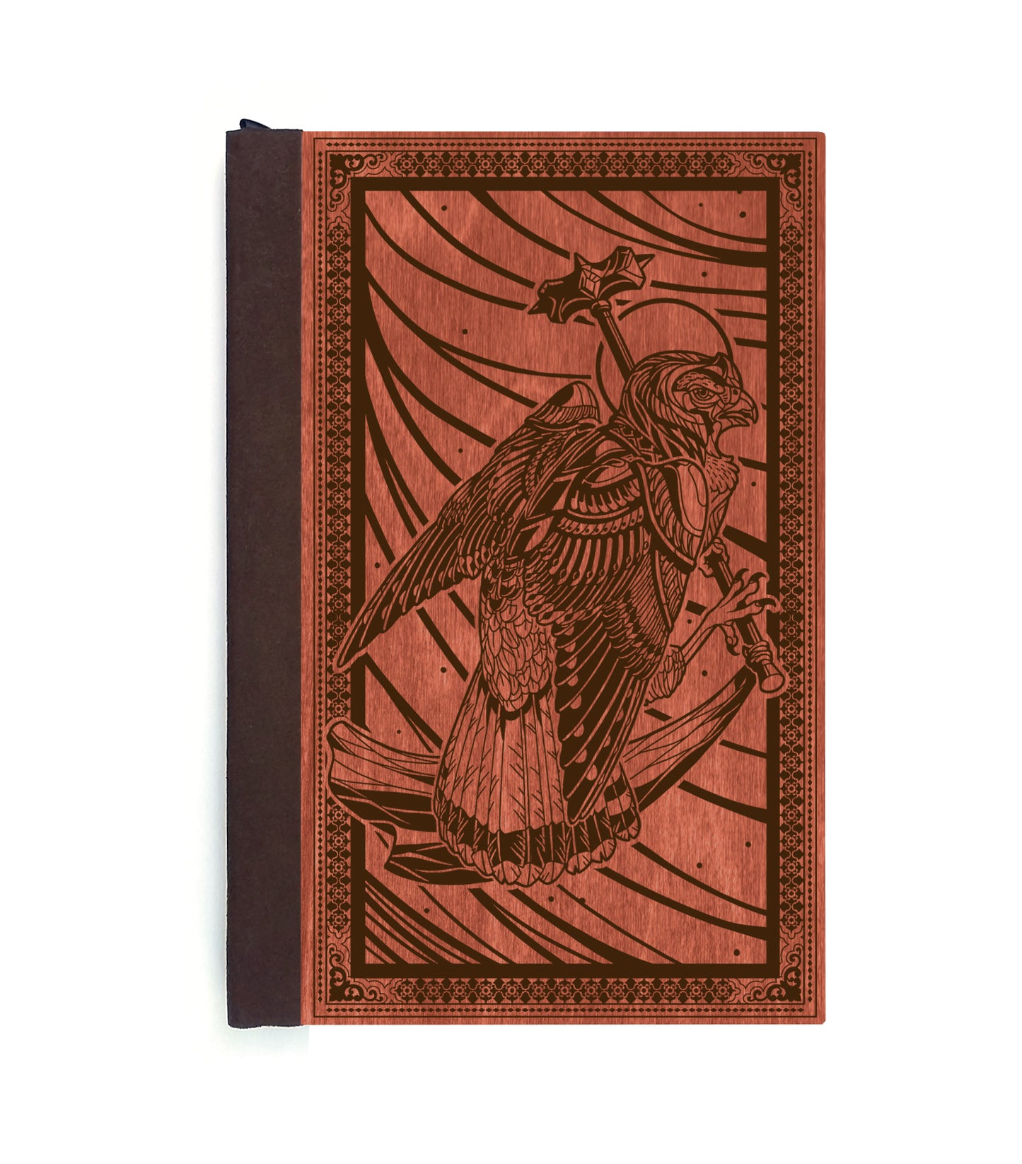 Kestrel Mercenary Magnetic Wooden Journal, Red & Brown