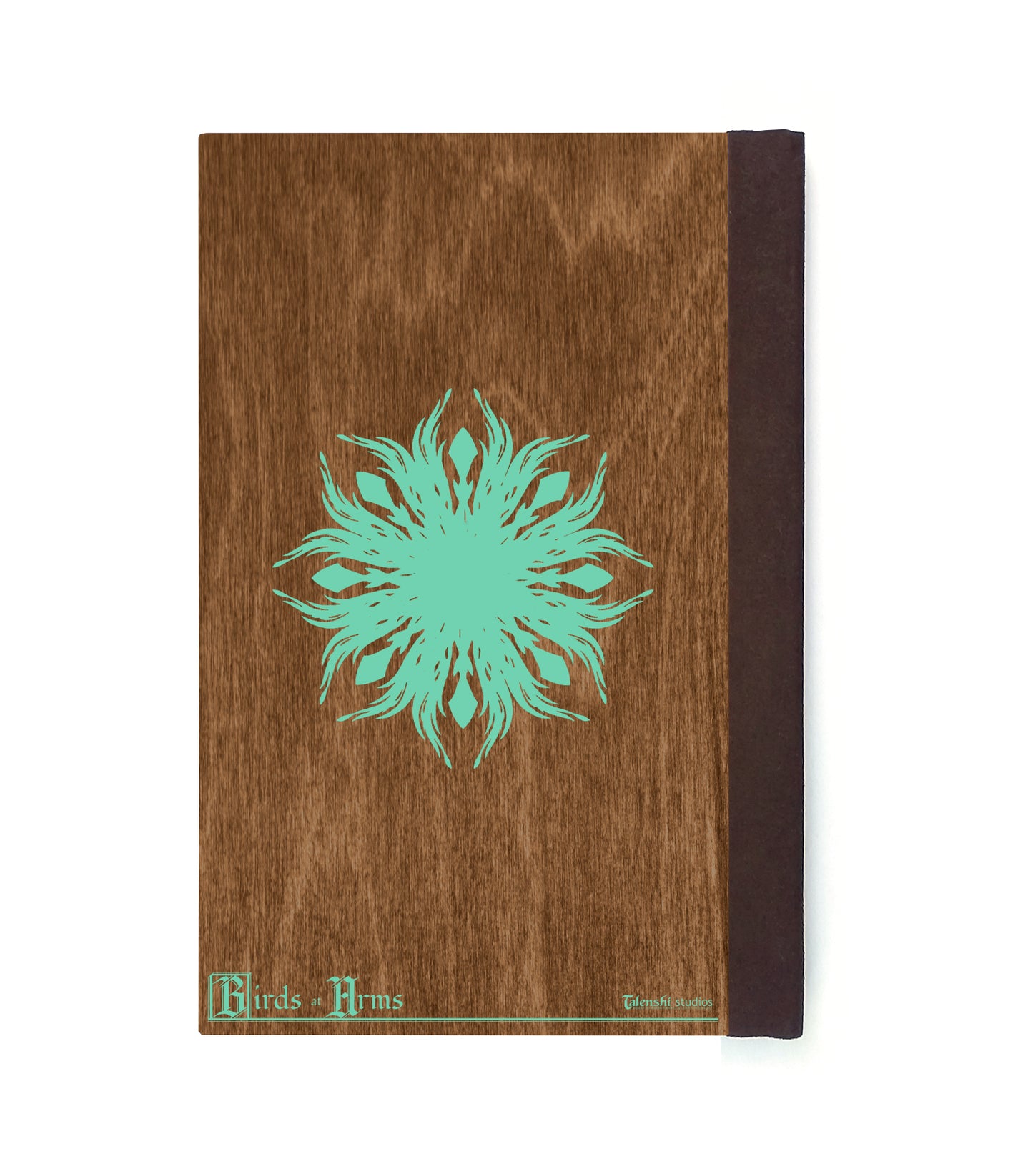 Puffin Merchant Magnetic Wooden Journal, Brown & Teal