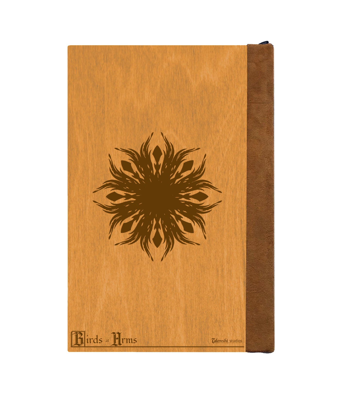 Puffin Merchant Magnetic Wooden Journal, Honey & Tan