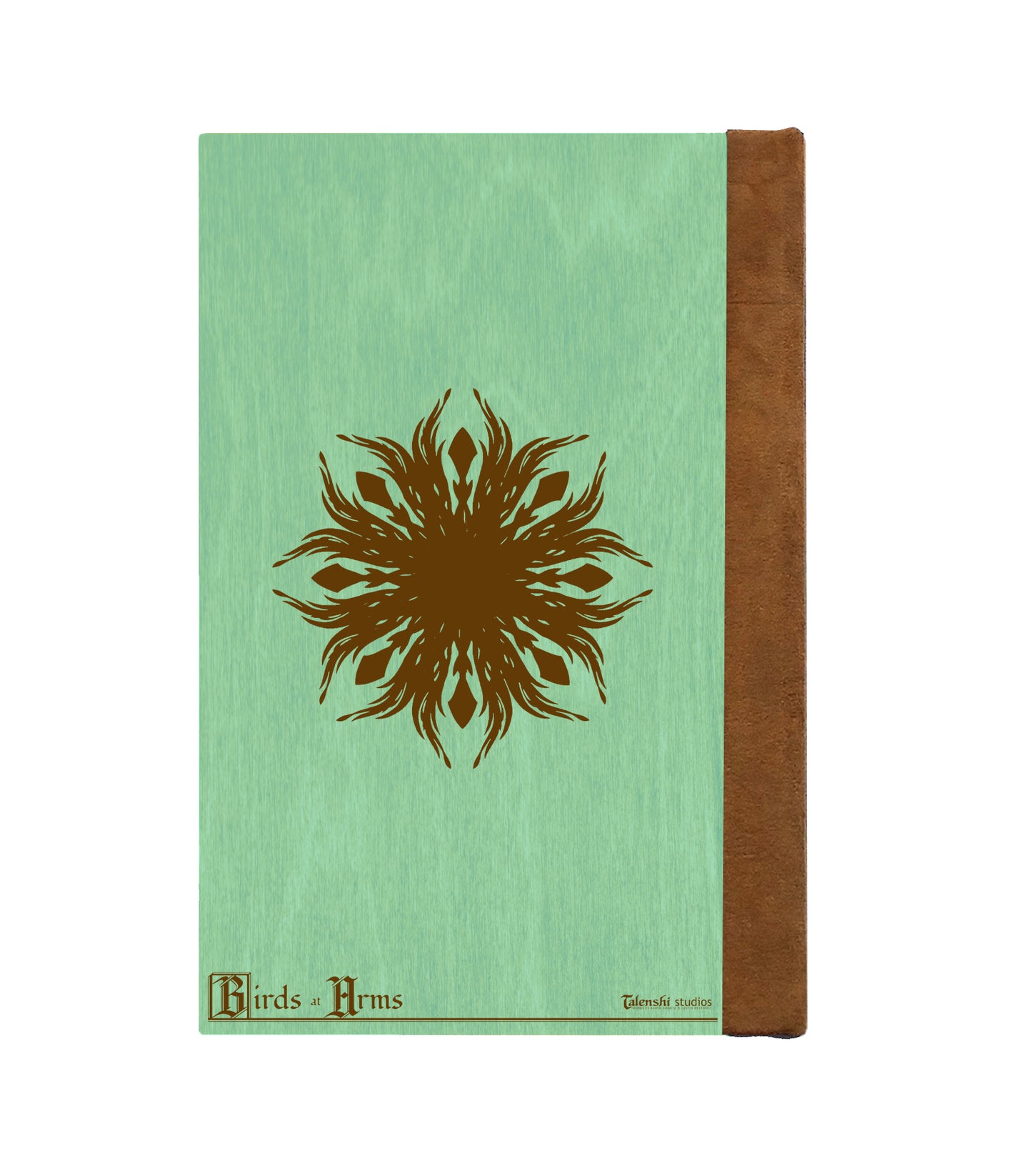 Puffin Merchant Magnetic Wooden Journal, Jade & Tan