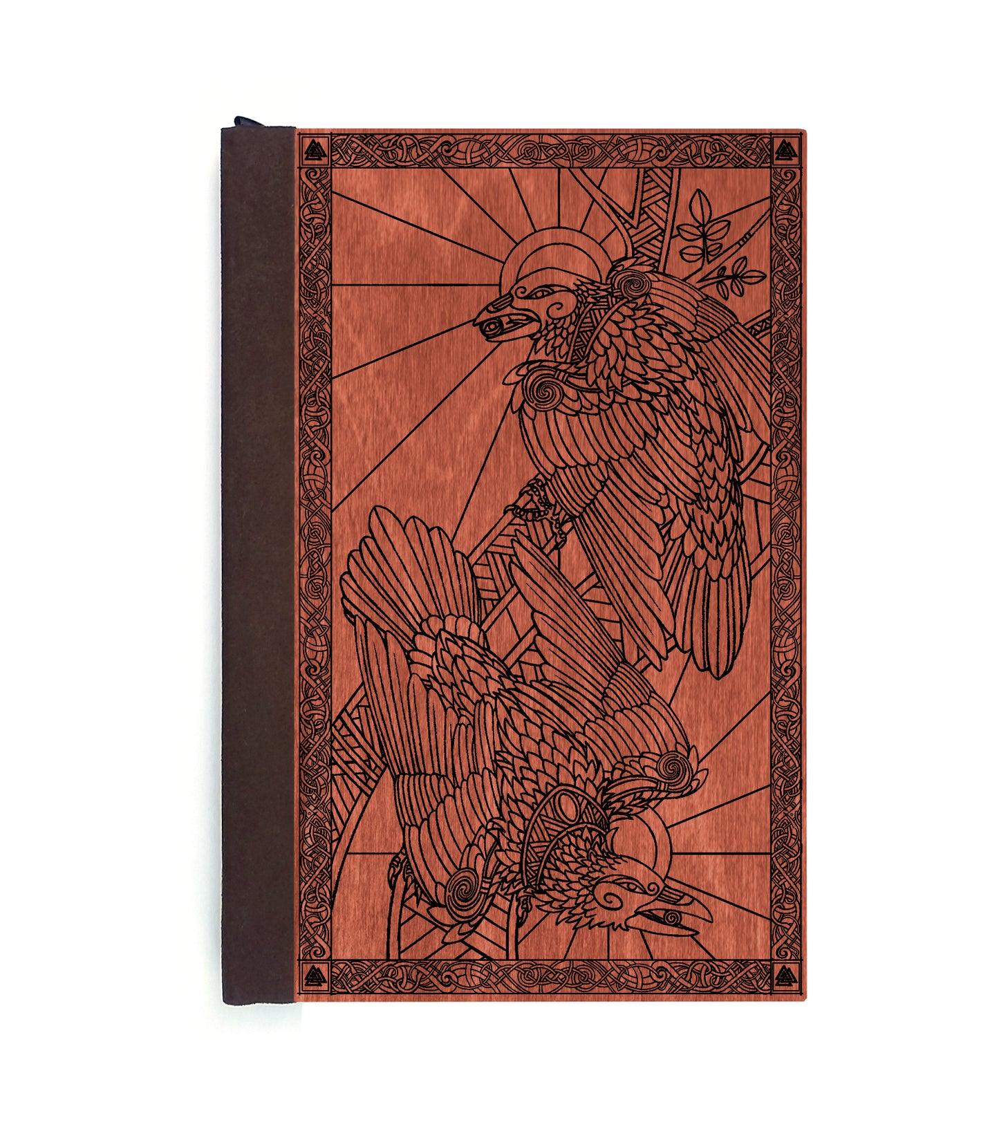 Hugin & Munin Magnetic Wooden Journal, Red & Black