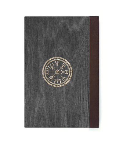 Hugin & Munin Magnetic Wooden Journal, Black & Cream